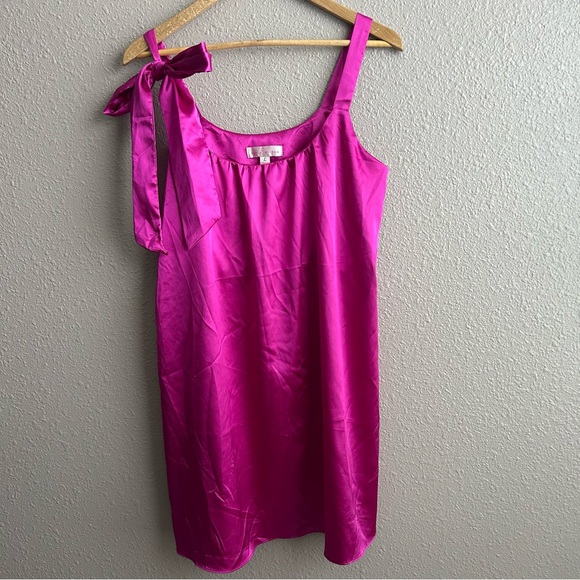 Paris Hilton Dresses & Skirts - Paris Hilton Y2K Vintage hot pink satin slip dress L